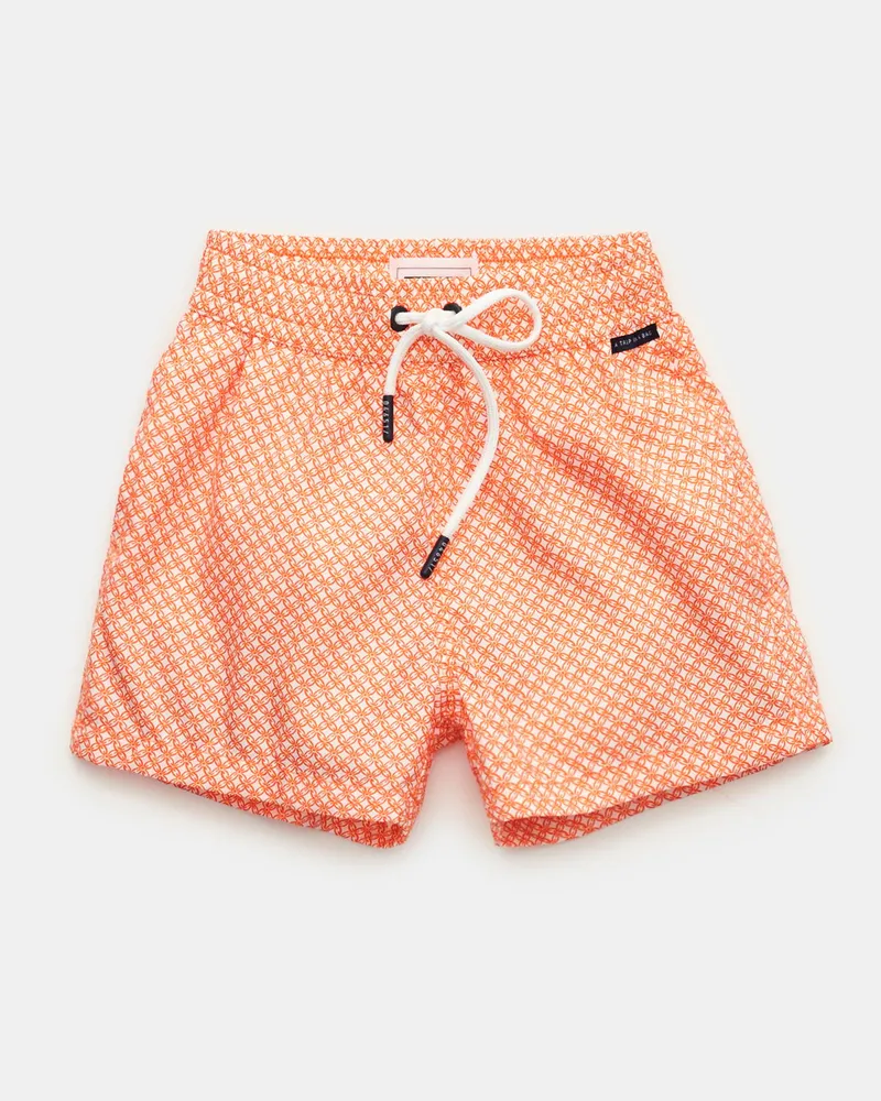 04651/ Herren - Kinder Badeshorts 'Kids Tile Swim' orange/weiß gemustert Orange