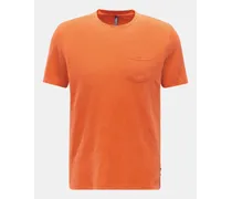Leinen Rundhals-T-Shirt orange