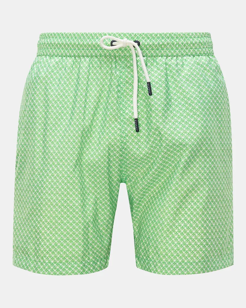 04651/ Herren - Badeshorts 'Tile Swim' grün/weiß gemustert Grün