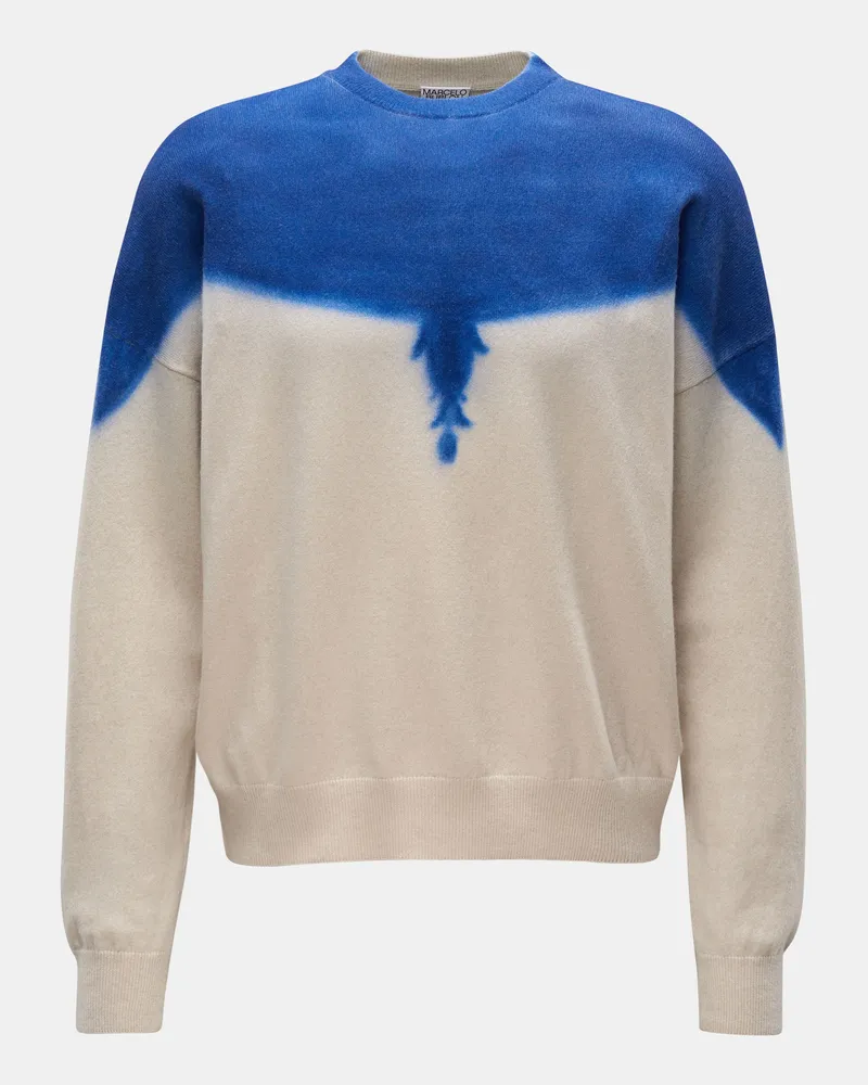 Marcelo Burlon | County of Milan Herren - Rundhalspullover 'Spray Wings' blau/creme Creme