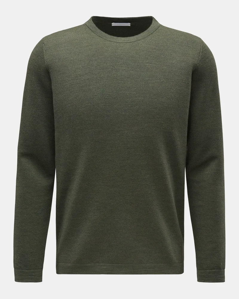 04651/ Herren - Rundhalspullover 'Oyster' oliv Oliv