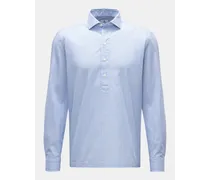 Popover-Hemd Haifisch-Kragen blau/weiß gestreift