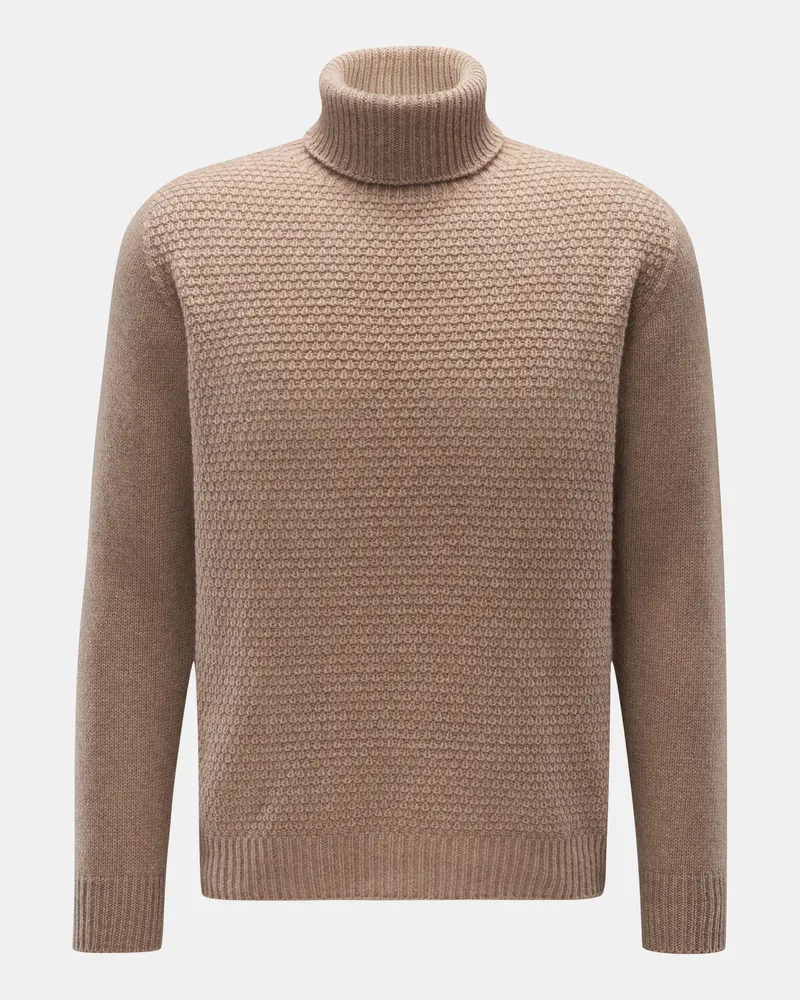 04651/ Herren - Cashmere Rollkragenpullover beige meliert Beige