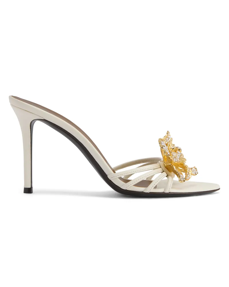 Giuseppe Zanotti ORCHID CRYSTAL MULE 90 Sandalen Off_white