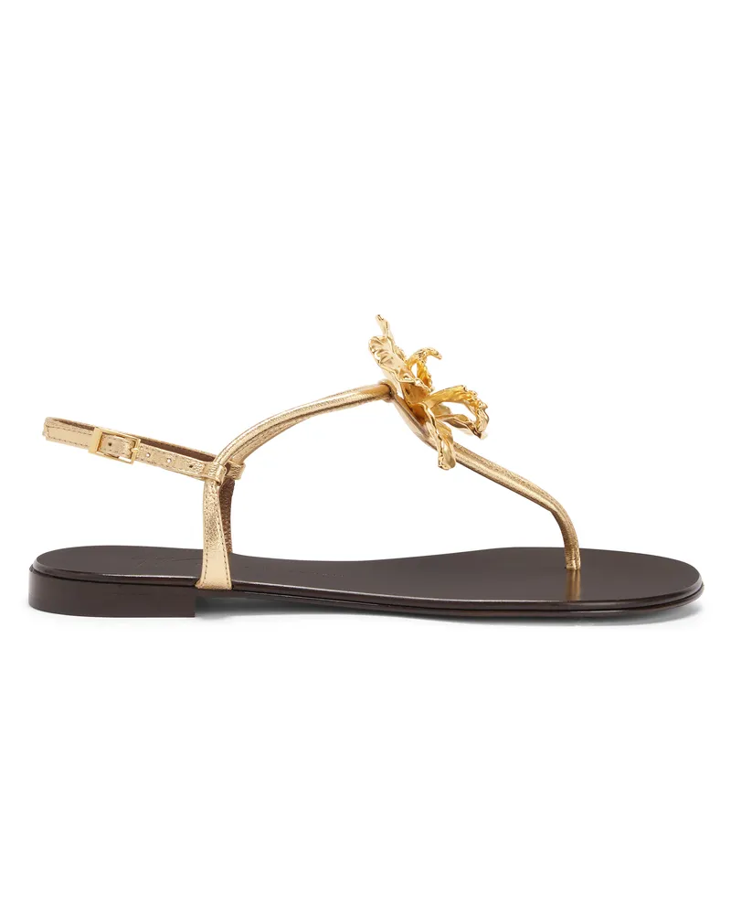 Giuseppe Zanotti ORCHID FLAT Flache Schuhe Goldfarben
