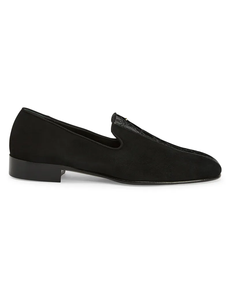 Giuseppe Zanotti TUXEDO CROCO Loafer Schwarz