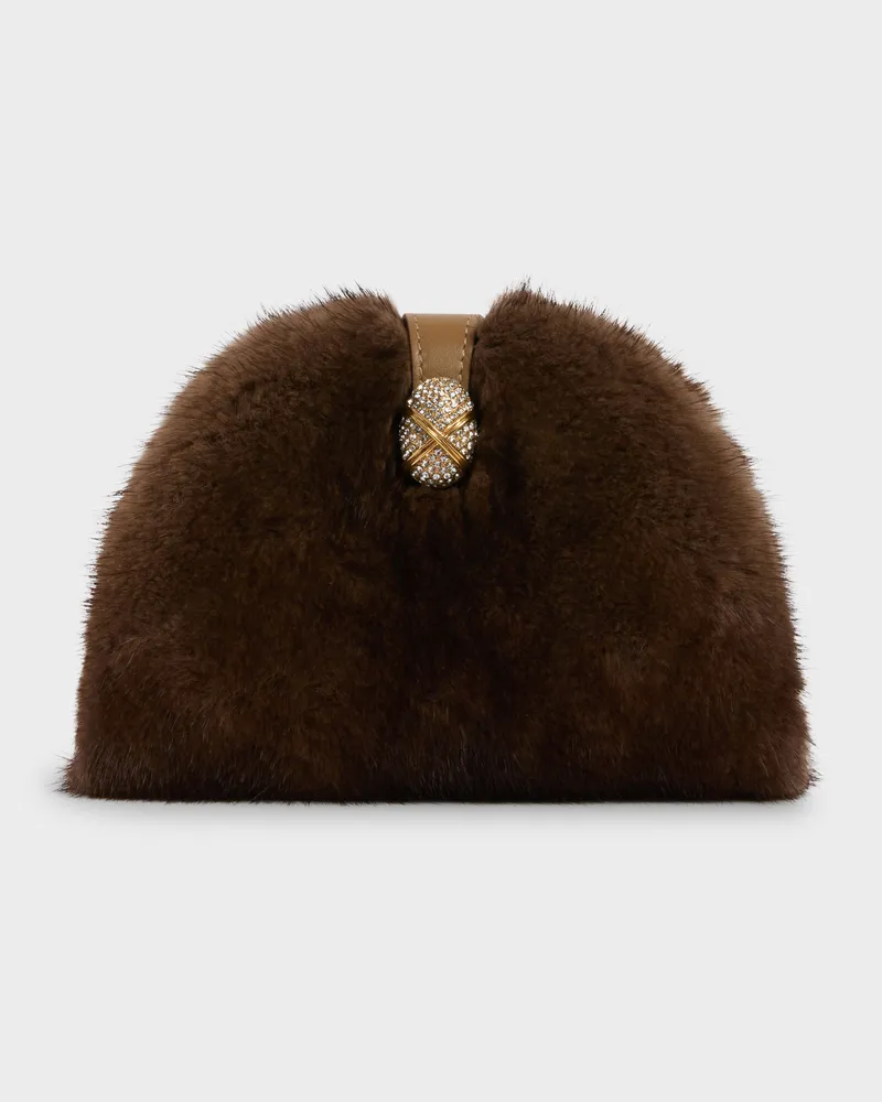 Giuseppe Zanotti OPHELIA FURRY BAG Brieftasche Light_brown