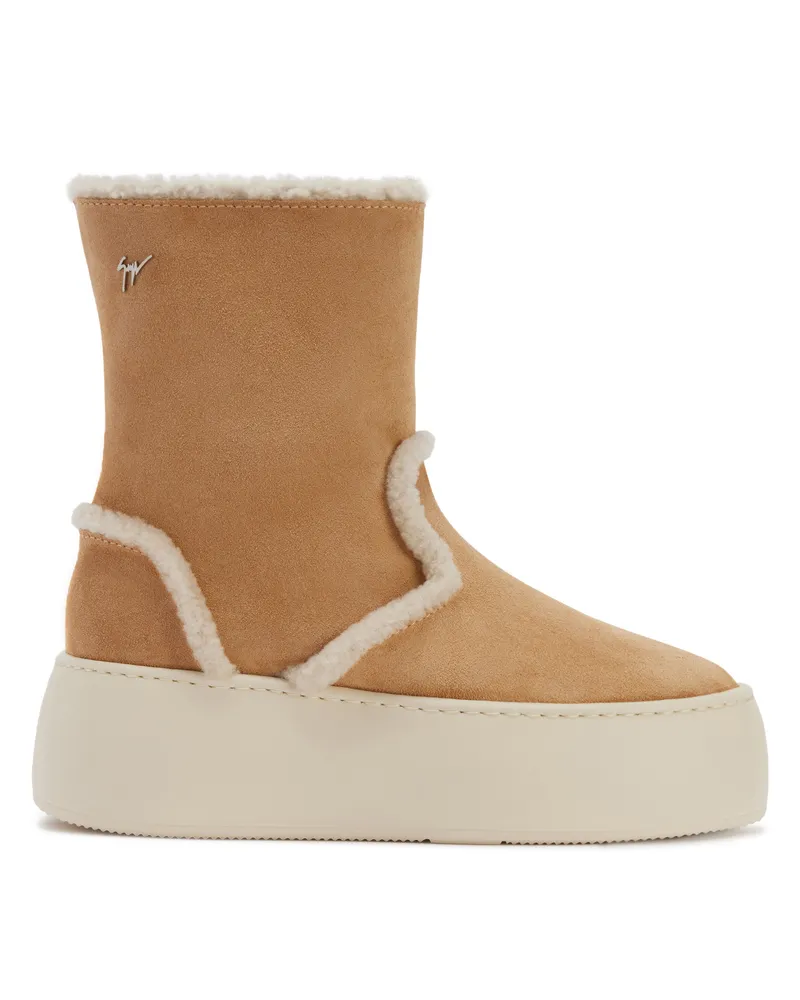 Giuseppe Zanotti GZ LEAGUE FUR BOOTIE Mid Top Sneakers Beige