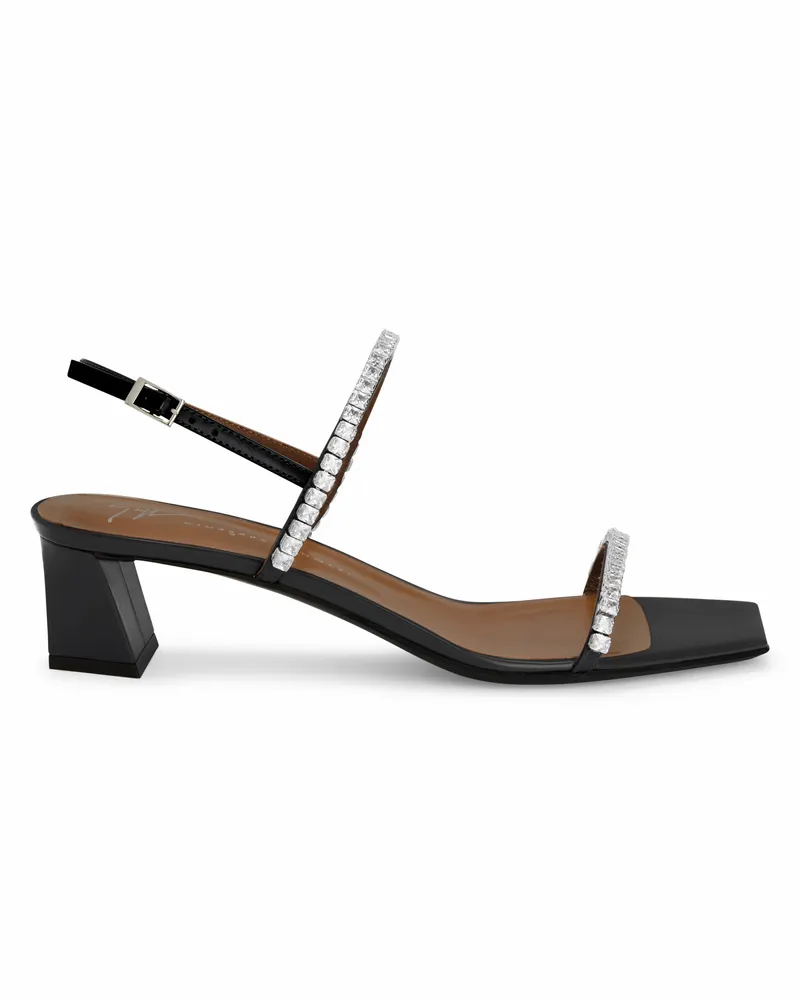 Giuseppe Zanotti VALENTIINE CRYSTAL 45 Sandalen Schwarz