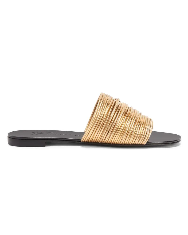 Giuseppe Zanotti CLIO FLAT Flache Schuhe Goldfarben