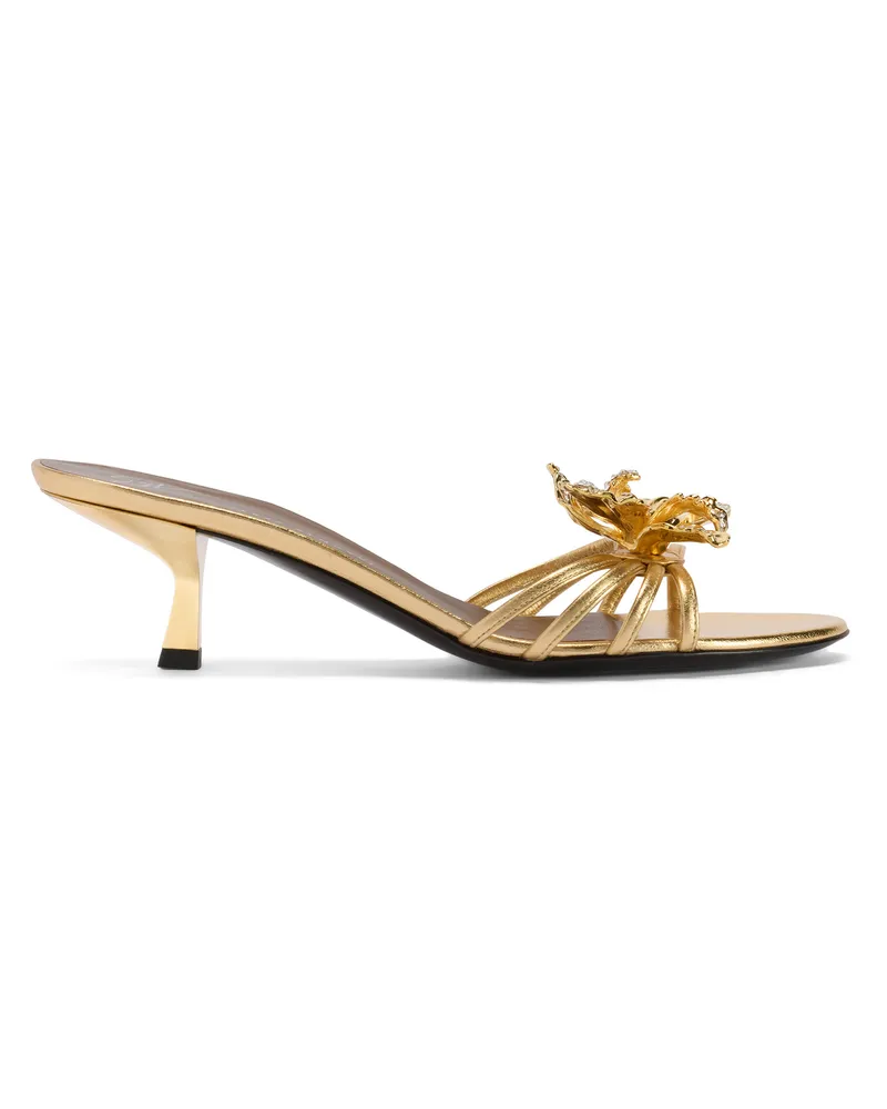 Giuseppe Zanotti ORCHID CRYSTAL MULE 50 Sandalen Goldfarben