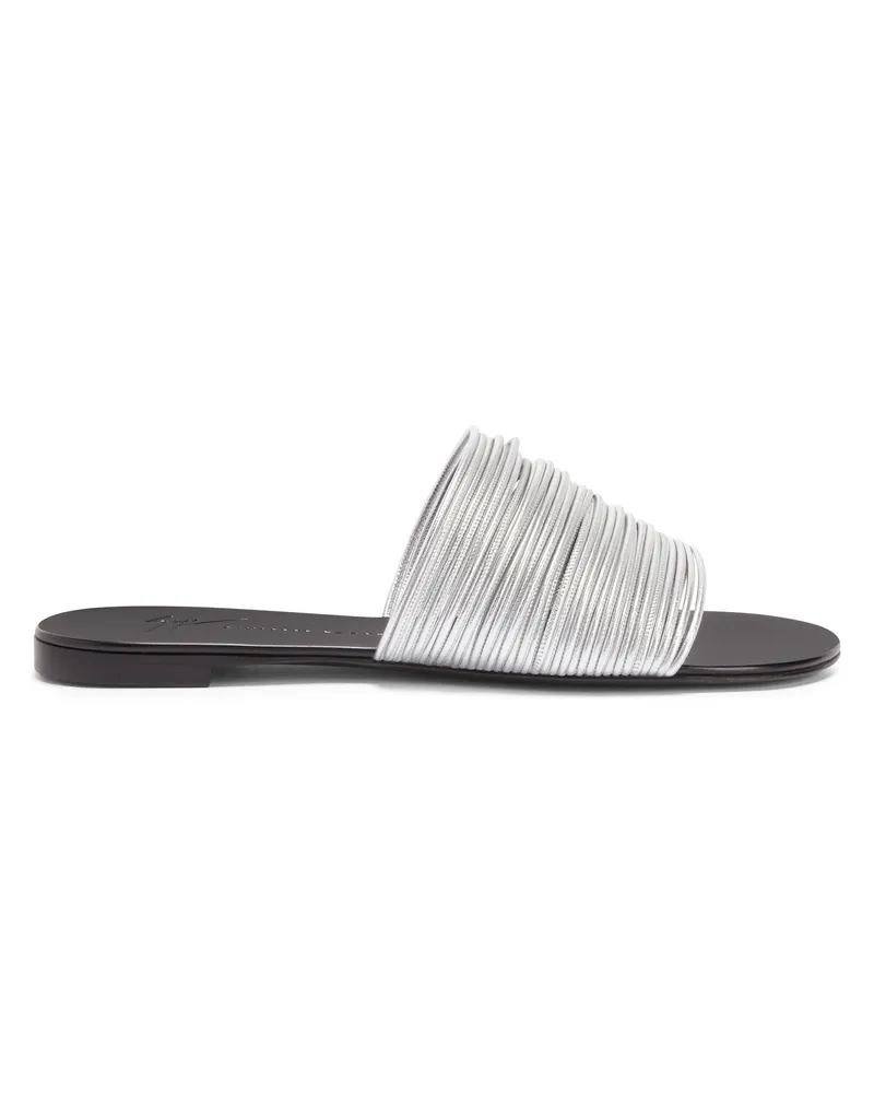 Giuseppe Zanotti CLIO FLAT Flache Schuhe Silberfarben