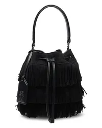 Stuart Weitzman Rae Fringe Mini Bucket Bag - Frau  Schwarz Schwarz