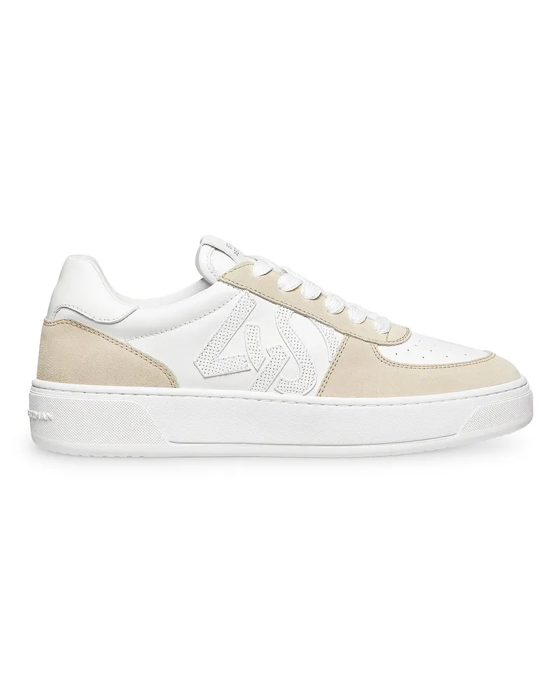 Stuart Weitzman Sw Courtside Monogram Sneaker - Frau Sneakers Weiß/hellbeige Weiß