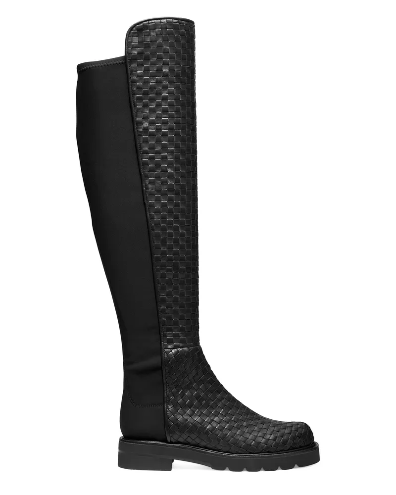 Stuart Weitzman 5050 Lift Woven Boot - Frau Stiefel Und Stiefeletten Schwarz Schwarz