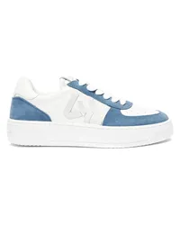 Stuart Weitzman Sw Courtside Monogram Sneaker - Frau  Weiß/blau-stahl Weiß