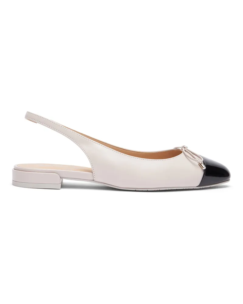 Stuart Weitzman Sleek Bow Slingback Flat - Frau Loafer Und Flache Schuhe Glaze/schwarz Glaze
