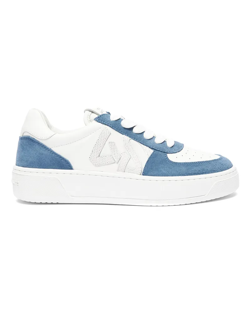 Stuart Weitzman Sw Courtside Monogram Sneaker - Frau Sneakers Weiß/blau-stahl Weiß