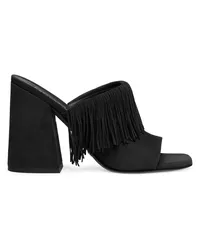 Stuart Weitzman Tia Fringe 100 Slide - Frau Sandalen Schwarz Schwarz