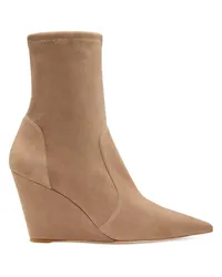 Stuart Weitzman Stuart Wedge 85 Sock Bootie - Frau  Cashmere Cashmere