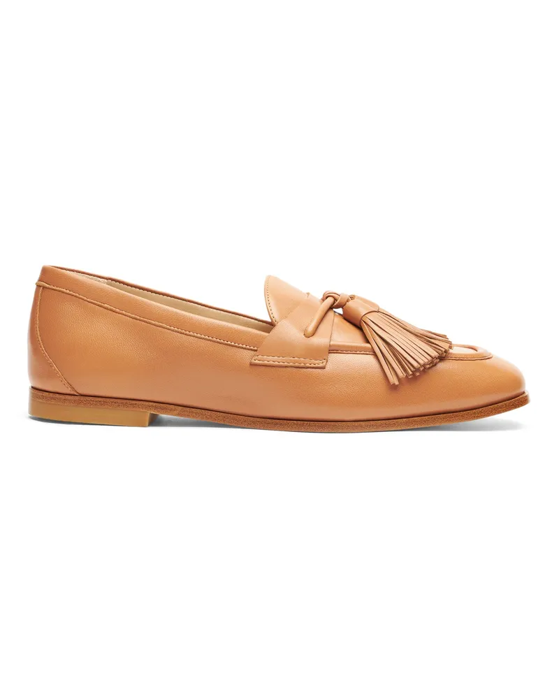 Stuart Weitzman Lindi Tassel Loafer Frau Und Flache Schuhe Tan