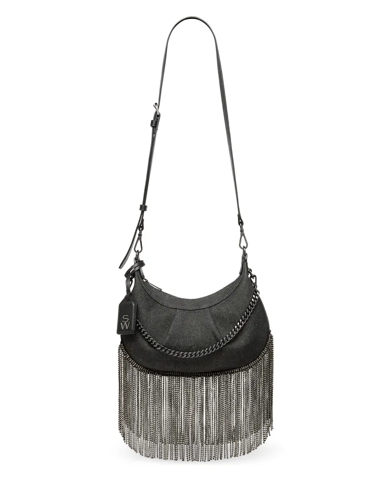 Stuart Weitzman Stellar Crescent Crystal Fringe Bag - Frau  Schwarz Schwarz