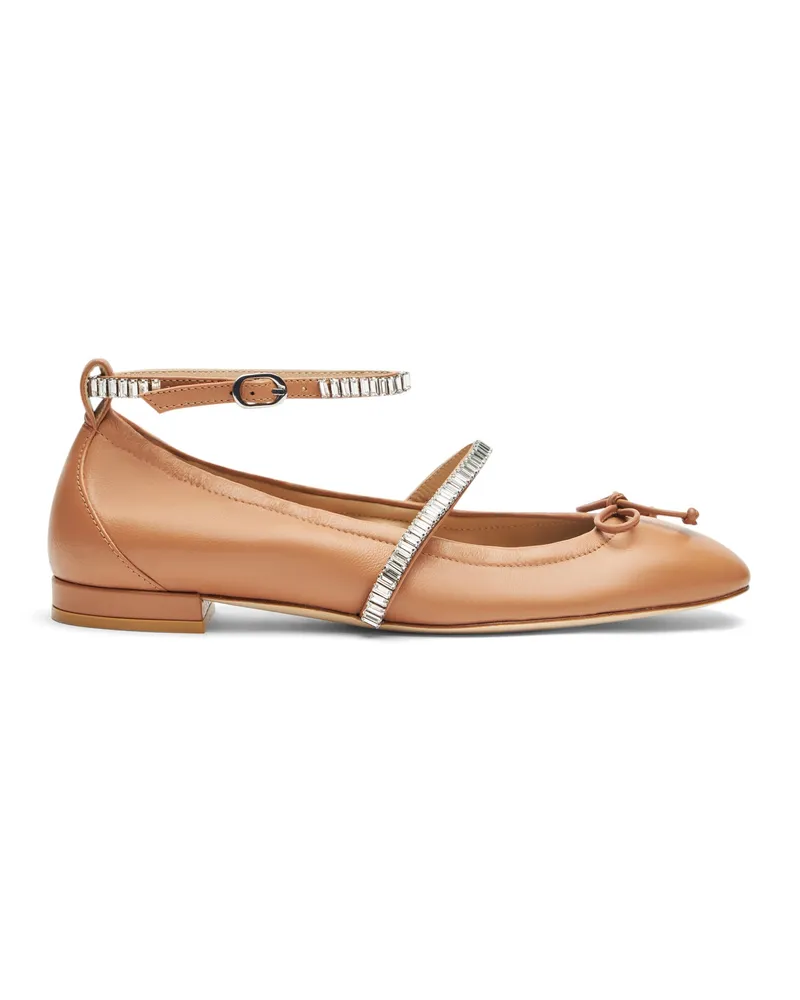 Stuart Weitzman Stefanie Ballet Flat - Frau Loafer Und Flache Schuhe Tan/clear Tan