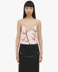 Alexander McQueen Mieder mit Blüte-Print Pink