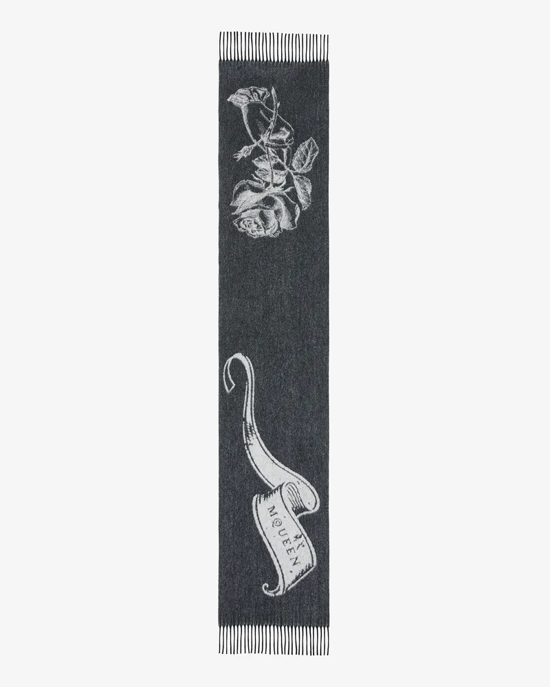 Alexander McQueen McQueen Tattoo Scarf - Item 8357173642Q1078 Schwarz