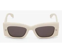 Rechteckige Sonnenbrille mit Spike-Studs