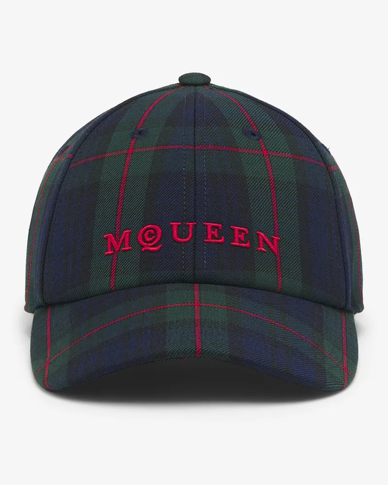 Alexander McQueen Tartan McQueen Logo Baseball Cap - Item 8386274C09Q4174 Marineblau