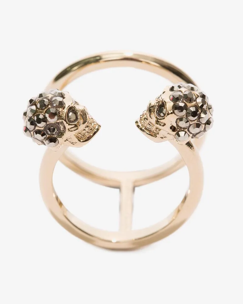 Alexander McQueen Doppelring mit Twin Skull - Item 482266J160K7285 Helles