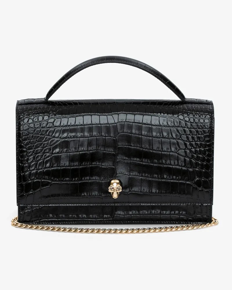 Alexander McQueen Skull Tasche mit Tragegriff an der Oberseite - Item 7327981HB0G1000 Schwarz