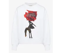 Sweatshirt mit Kokonärmeln und Shadow Rose-Motiv