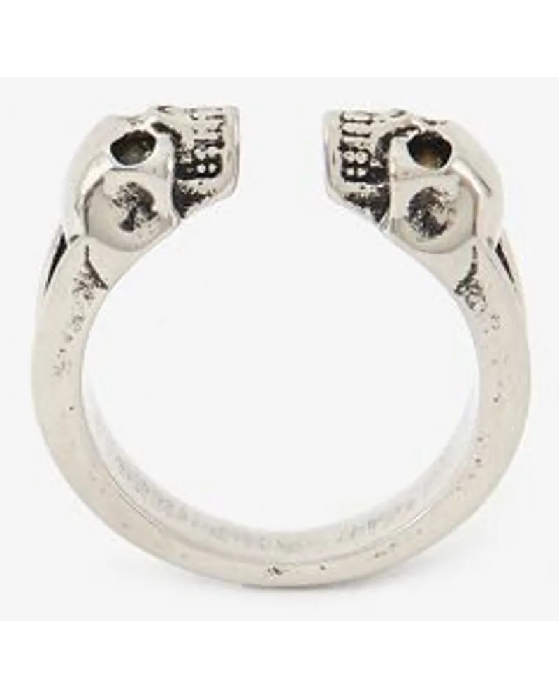 Alexander McQueen Ring mit Twin Skull Bunt