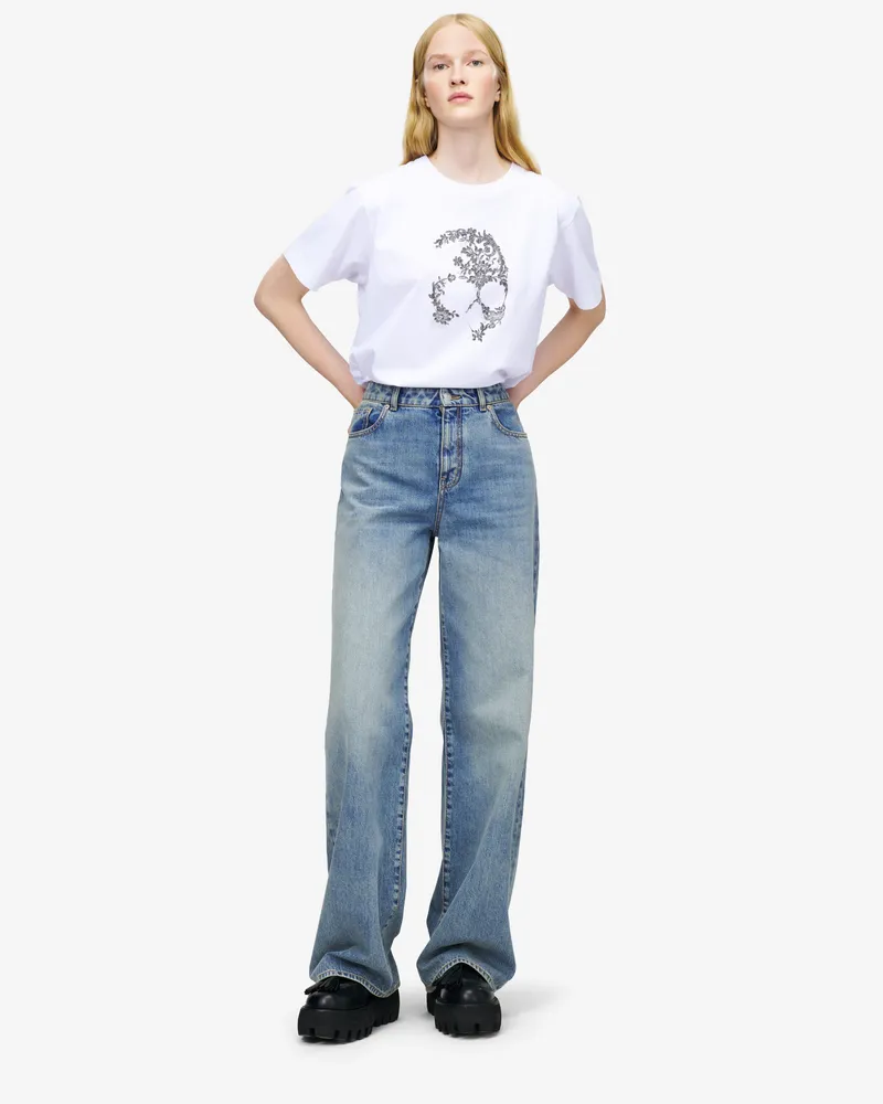 Alexander McQueen Jeans mit weitem Bein - Item 848913QMAD04383 Ausgewaschenes
