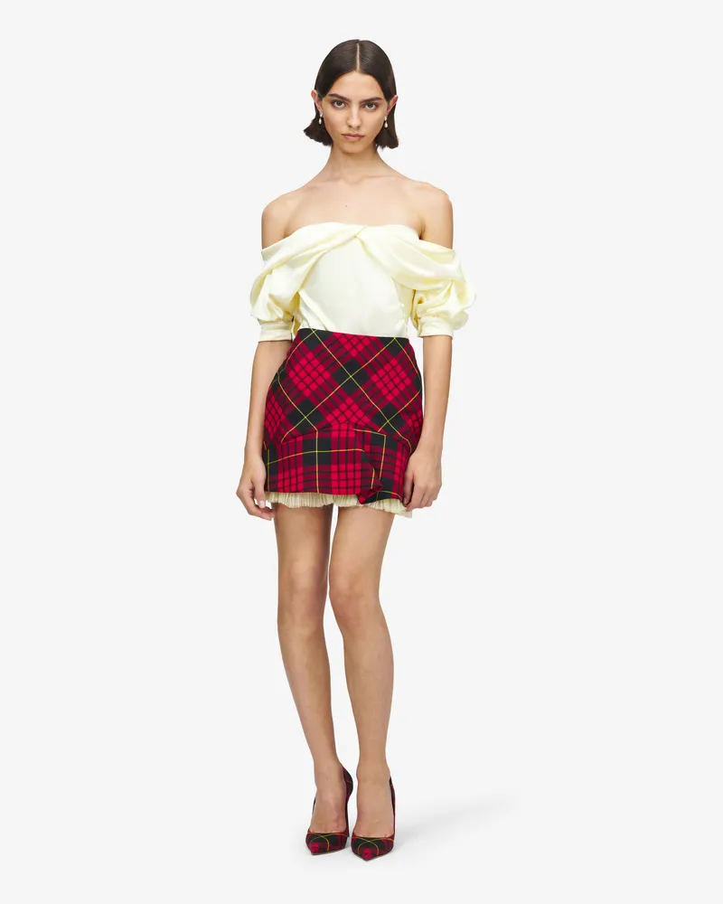 Alexander McQueen MacQueen' Tartan Kickback Mini-Rock - Item 857552QJAF26120 Rot