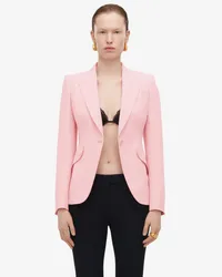 Alexander McQueen Jacke aus Blatt-Crêpe mit Revers-Schultern Kirschblütenrosa