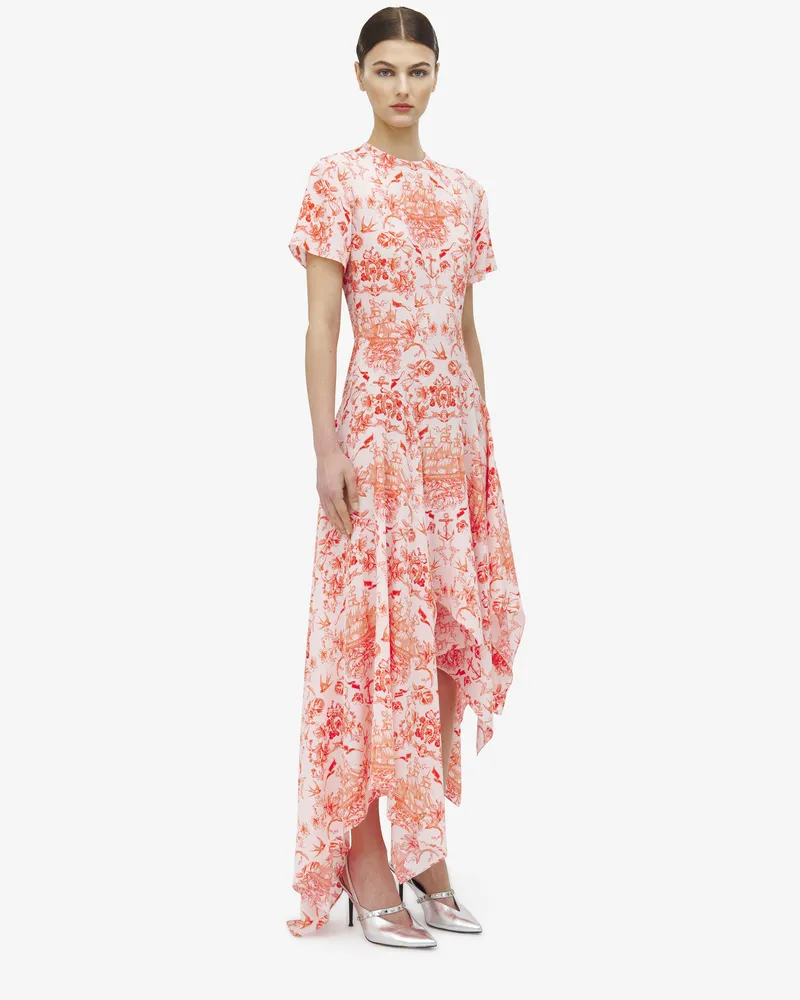 Alexander McQueen Asymmetrisches Kleid mit Sailor Tattoo - Item 839734QCAMI5138 Pink