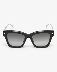 Alexander McQueen Weiche, quadratische Sonnenbrille mit Spike-Nieten Schwarz