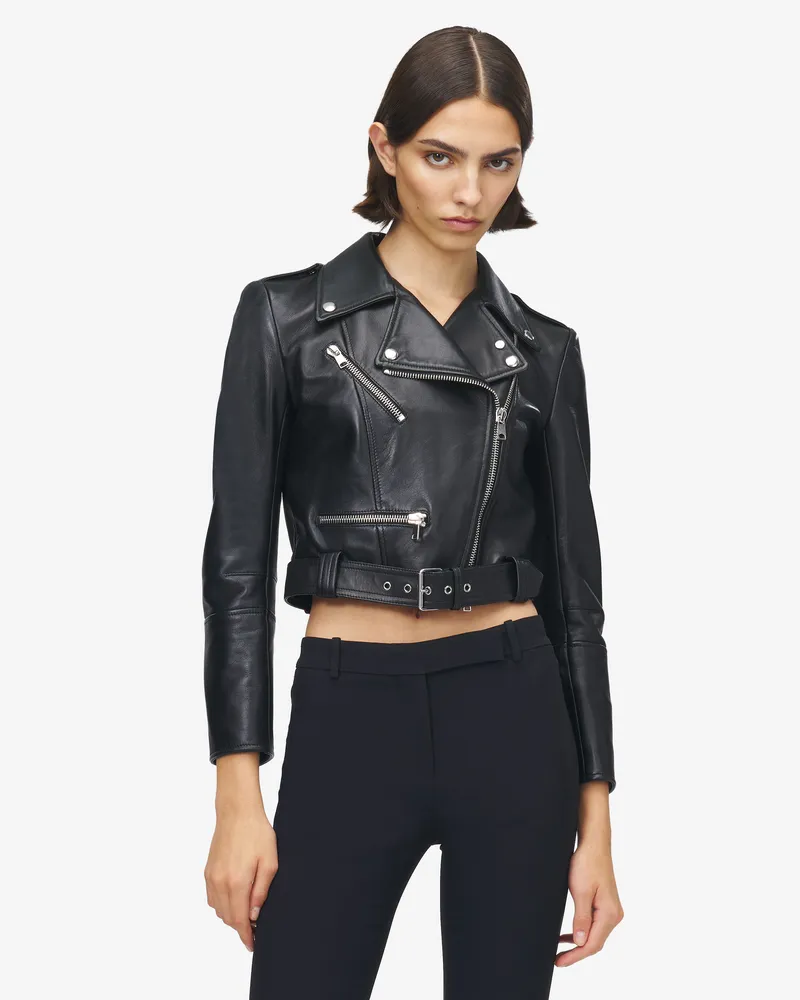 Alexander McQueen Kurze Bikerjacke - Item 668451Q5AK81000 Schwarz