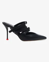 Alexander McQueen Riemenpantolette Schwarz