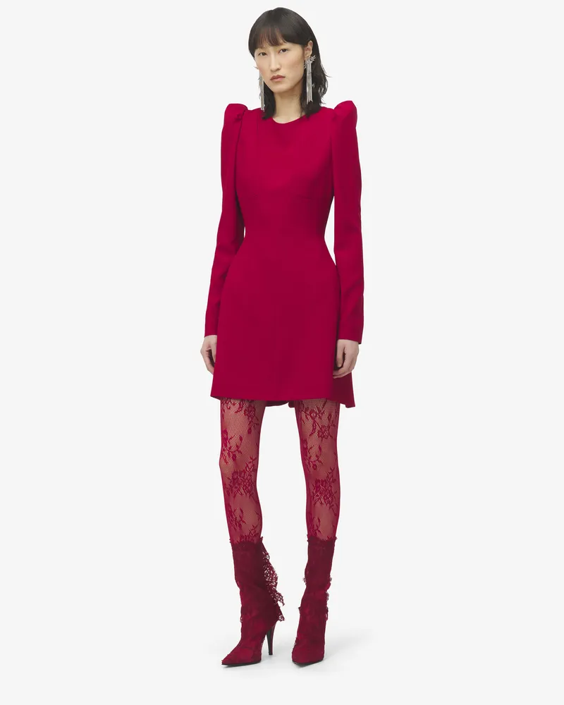 Alexander McQueen Minikleid mit Kickback-Details - Item 847913QEAAA6191 Karmin