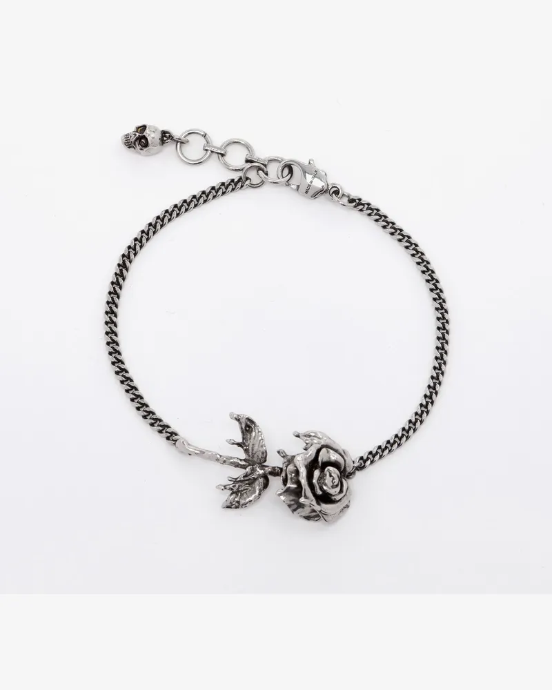 Alexander McQueen Dipped Rose Armband - Item 823326J161N0446 Antiksilber