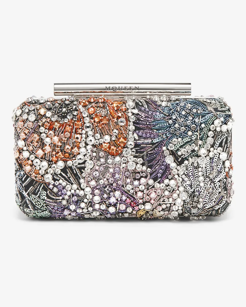 Alexander McQueen T-Bar Box Clutch mit Blumenstickerei im Smashed-Look - Item 81371517HNA8490 Mehrfarbig