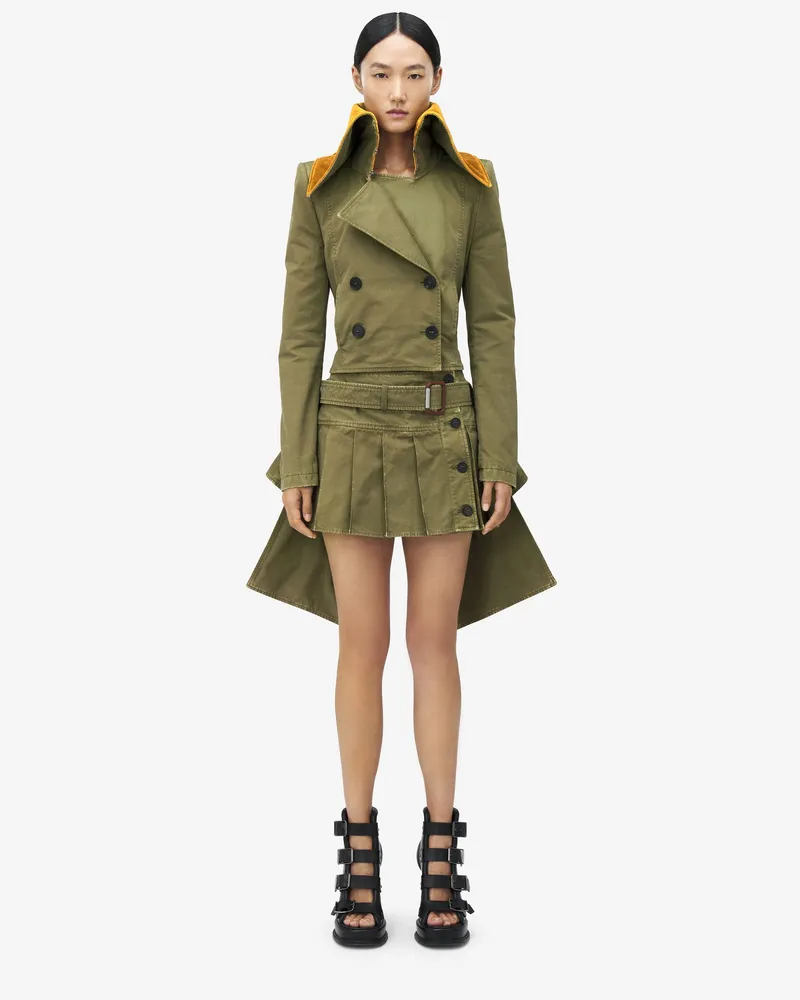 Alexander McQueen Plissierter Minirock - Item 829103QZAOH3009 Kaki