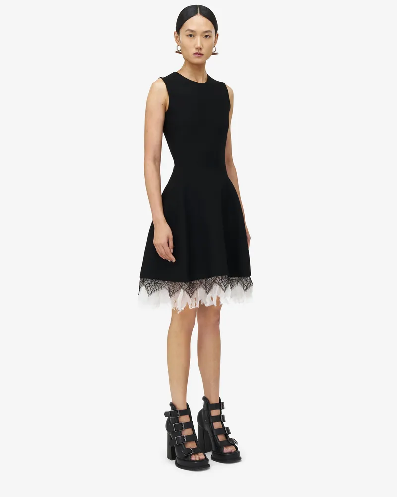 Alexander McQueen Strickkleid aus Spinnennetz-Spitze - Item 833963Q1BD21080 Schwarz