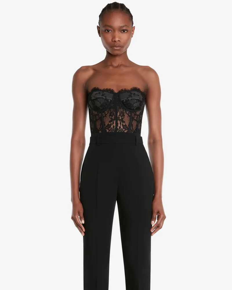 Alexander McQueen Geschnürte Corsage - Item 586959QEAAH1000 Schwarz