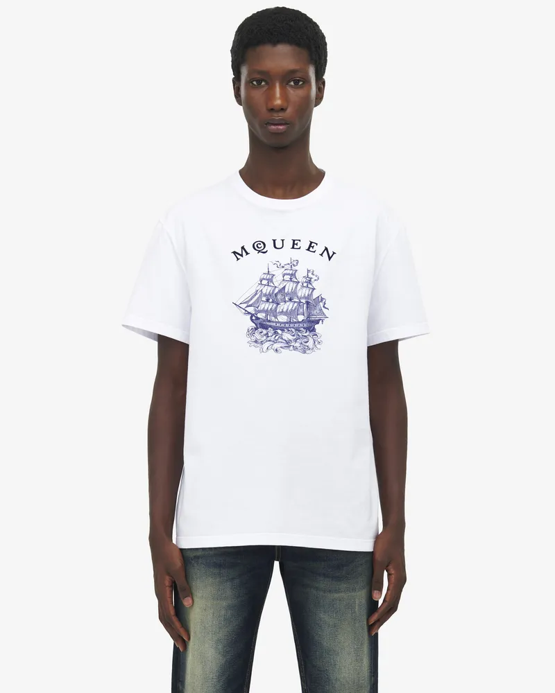 Alexander McQueen Sailor Tattoo T-Shirt - Item 839224QTADX0930 Weiß