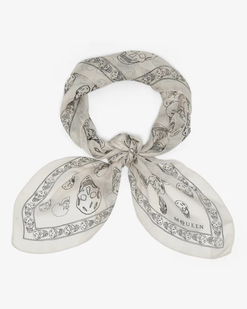 Alexander McQueen Handbemaltes Skull Foulard - Item 8575553052Q9260 Elfenbein